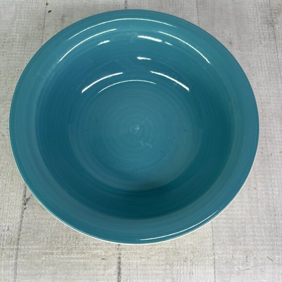 Dover & York DYO1 CIRCLES Rings Swirl Aqua Stoneware Cereal Soup Bowls Set of 2 - Picture 4 of 16
